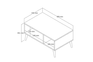 Sofabord Elrasmo sofabord 90x54x90 cm Brun - Møbler - Bord - Sofabord & salongbord
