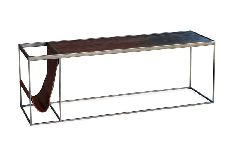 Sofabord Epock 140 cm med Oppbevaring Hylle Marmormønster - Brun - Marmorbord - Sofabord & salongbord