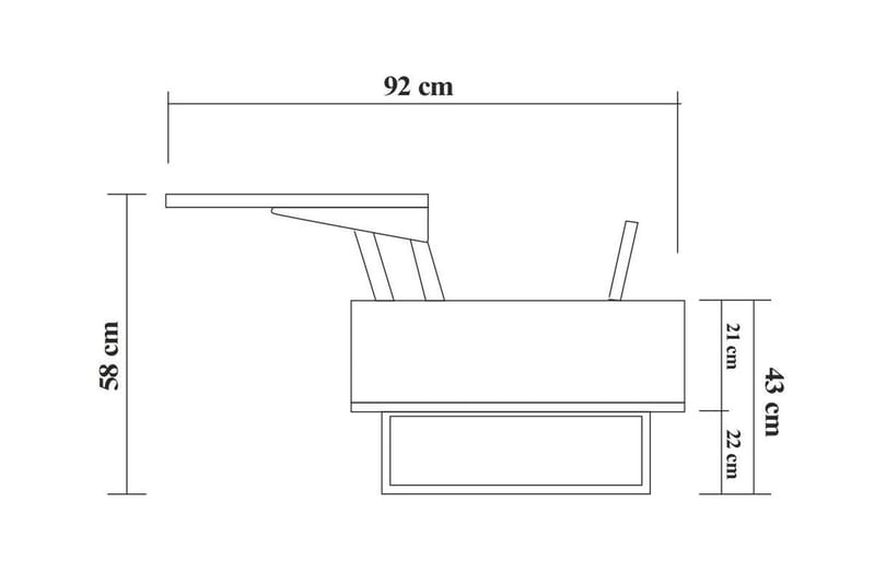 Sofabord Estepa 120 cm med Oppbevaring Rum - Mørkebrun/Svart - Sofabord & salongbord