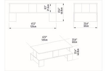 Sofabord Evansa 120 cm - Natur/Mørkebrun - Møbler - Bord - Sofabord & salongbord