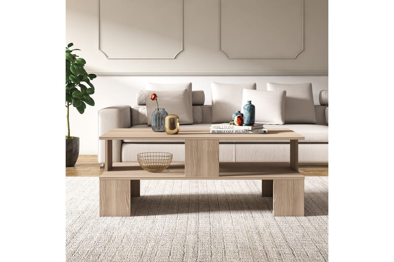 Sofabord Evansa 120 cm - Natur/Mørkebrun - Møbler - Bord - Sofabord & salongbord