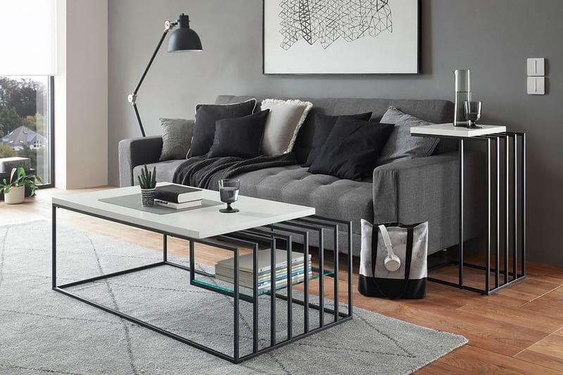 Sofabord Exteer 40 cm - Hvit - Sofabord & salongbord