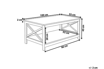 Sofabord Fostrie 100 cm med Oppbevaringshylle - Hvit - Møbler - Bord - Sofabord & salongbord
