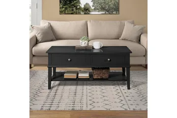 Sofabord Franklin 105 cm med Oppbevaringshylle + 2 Skuffer S - Dorel Home - Møbler - Bord - Sofabord & salongbord - Sofabord med oppbevaring