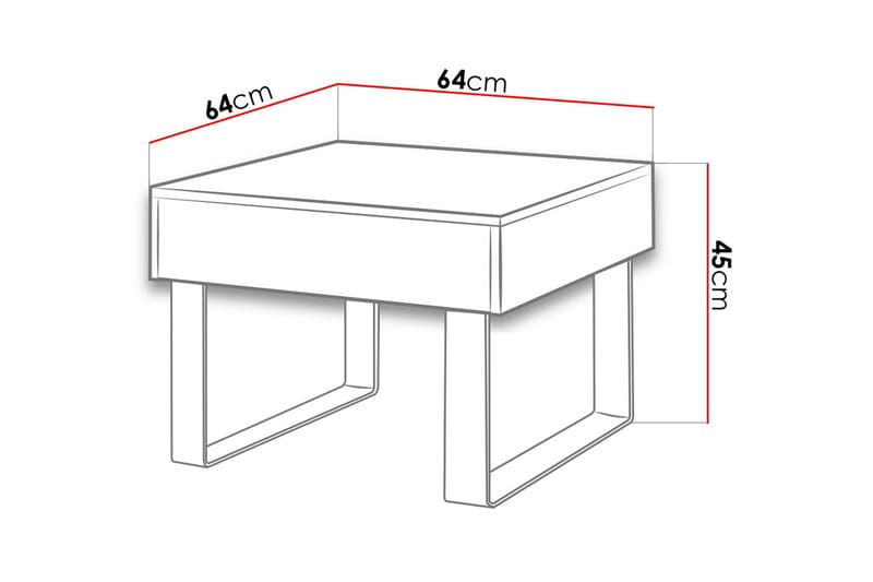 Sofabord Frick Litet 64 cm med Oppbevaringsskuff - Brun/Beige - Sofabord & salongbord