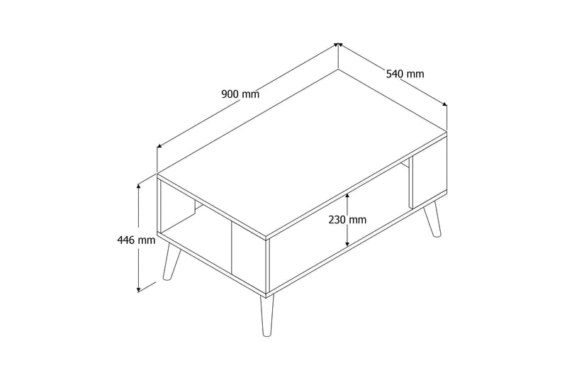 Sofabord Frogesta 90x54x90 cm - Eik - Sofabord & salongbord