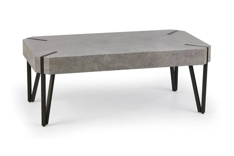 Sofabord Fullmore 110 cm med Oppbevaringshylle - Grå/Svart - Sofabord & salongbord
