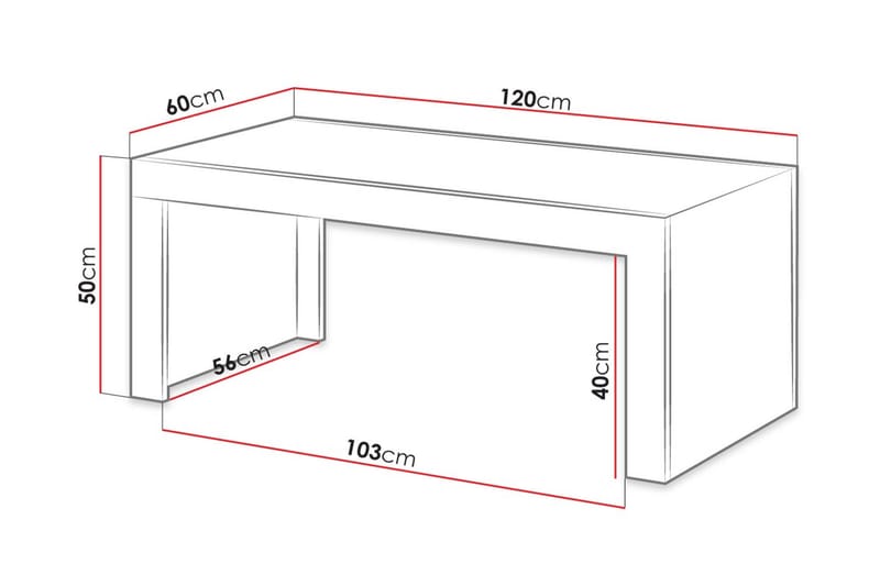 Sofabord Geitonia 120 cm - Natur/Antracit - Sofabord & salongbord