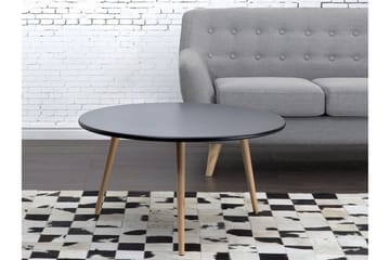 Sofabord Giliberti 80 cm Rundt - Svart/Natur - Møbler - Bord - Sofabord & salongbord