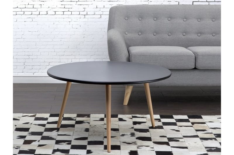 Sofabord Giliberti 80 cm Rundt - Svart/Natur - Møbler - Bord - Sofabord & salongbord