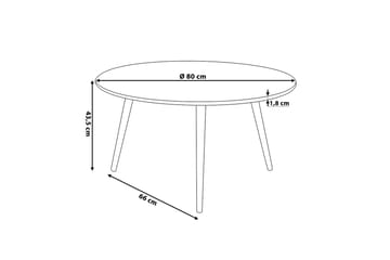 Sofabord Giliberti 80 cm Rundt - Svart/Natur - Møbler - Bord - Sofabord & salongbord