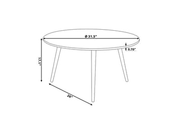 Sofabord Giliberti 80 cm Rundt - Svart/Natur - Møbler - Bord - Sofabord & salongbord
