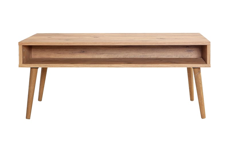 Sofabord Gillberga 110 cm med Oppbevaring Hylle - Natur/Grønn - Sofabord & salongbord