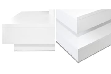 Sofabord Gornji 70 cm Vridbart med Oppbevaringshylle - Hvit - Møbler - Bord - Sofabord & salongbord