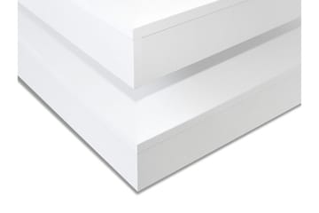 Sofabord Gornji 70 cm Vridbart med Oppbevaringshylle - Hvit - Møbler - Bord - Sofabord & salongbord