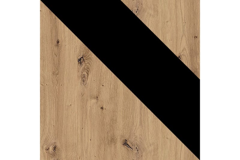 Sofabord Idelle 90 cm med Oppbevaringsskuff + Hylle - Natur/Svart - Møbler - Bord - Sofabord & salongbord