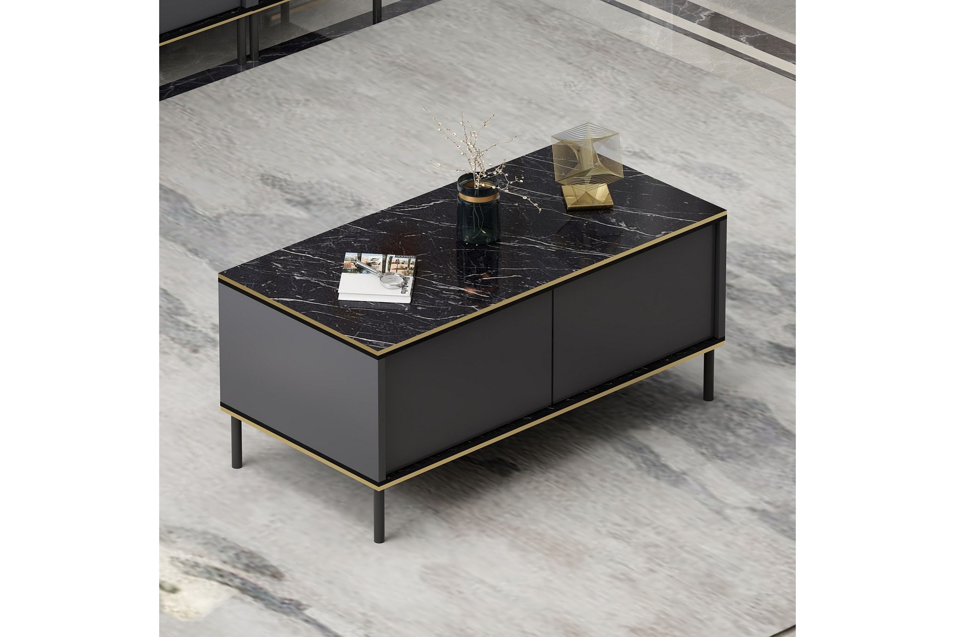 Sofabord Imaj 90 cm - Antrasitt - Møbler - Bord - Sofabord & salongbord