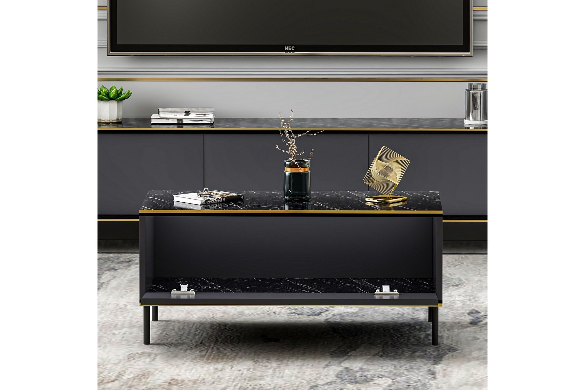 Sofabord Imaj 90 cm - Antrasitt - Møbler - Bord - Sofabord & salongbord