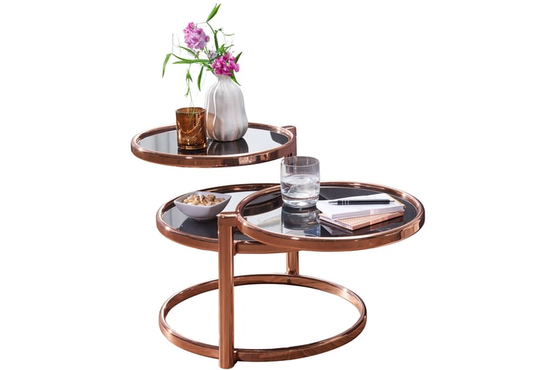 Sofabord Jayelynn 58 cm med Oppbevaring Hyller Rundt - Sofabord & salongbord