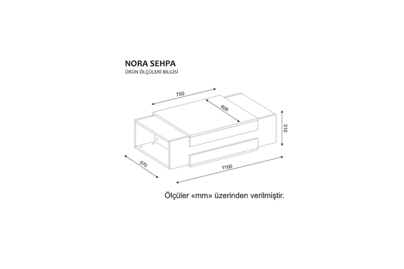 Sofabord Joshua 110 cm - Hvit/Valnøttsbrun - Sofabord & salongbord