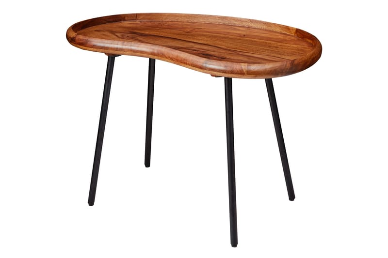 Sofabord Kagley 79 cm Njurformat - Massivt Tre/Svart - Møbler - Bord - Sofabord & salongbord