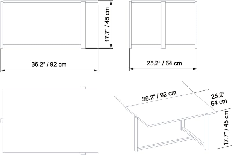 Sofabord Kesnacken 92 cm - Brun - Sofabord & salongbord