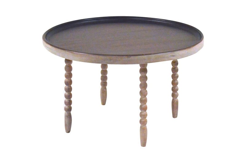 Sofabord Knoxville 90 cm Rundt - Mørkebrun/Metall - Møbler - Bord - Sofabord & salongbord