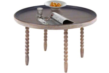 Sofabord Knoxville 90 cm Rundt - Mørkebrun/Metall - Møbler - Bord - Sofabord & salongbord