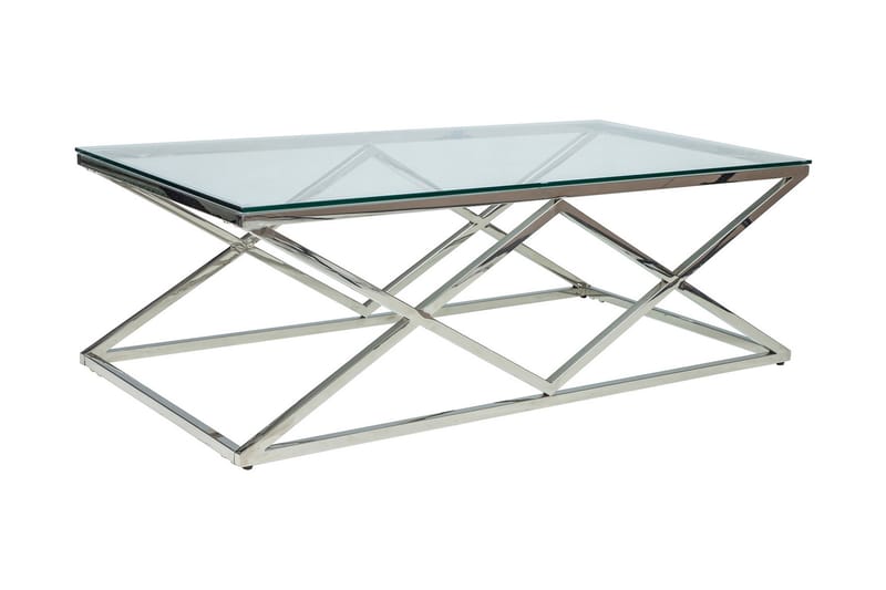 Sofabord Kyodo 120 cm - Glass/Silver - Sofabord & salongbord