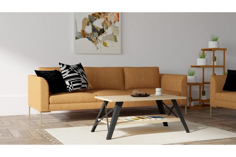 Sofabord Laggartorp 98x43x98 cm - Blå - Sofabord & salongbord