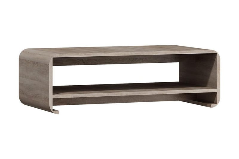 Sofabord Linkina 120 cm med Oppbevaringshylle - Beige/Grå - Sofabord & salongbord