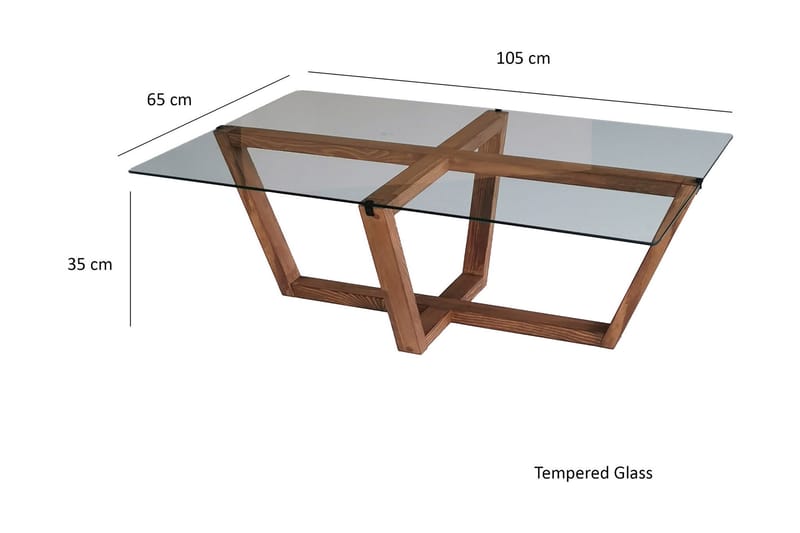 Sofabord Lonaste 105x35x105 cm - Brun - Sofabord & salongbord