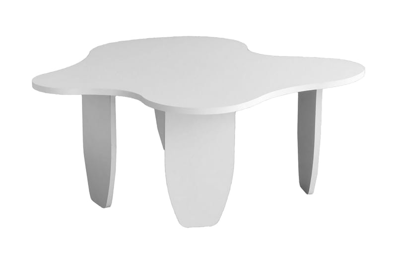 Sofabord Lupinea 100x40x100 cm Oval - Hvit - Sofabord & salongbord