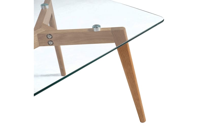 Sofabord Malmesbury 120 cm - Glass/Tre/Natur - Sofabord & salongbord