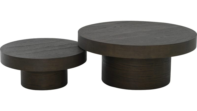 Sofabord Malvik 41 cm / Ø98 cm - Brunlakkert eik - Møbler - Bord - Sofabord & salongbord