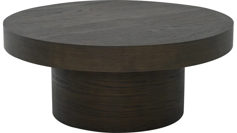 Sofabord Malvik 41 cm / Ø98 cm, Brunlakkert eik