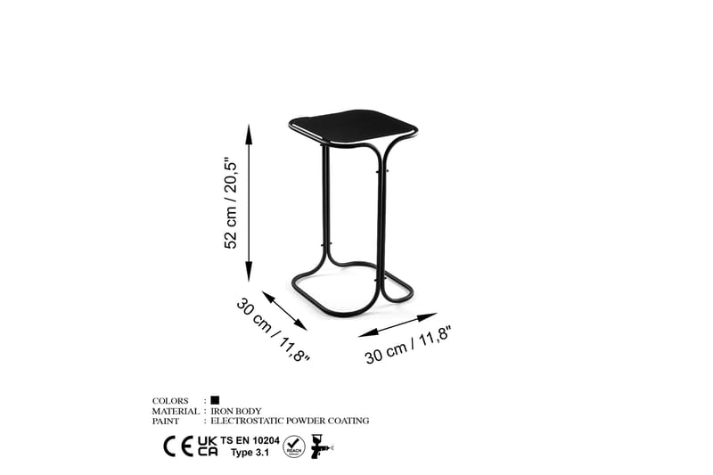 Sofabord Mamta 30 cm - Svart - Sofabord & salongbord