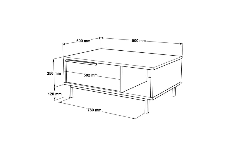 Sofabord Manku 90 cm - Hvit - Sofabord & salongbord