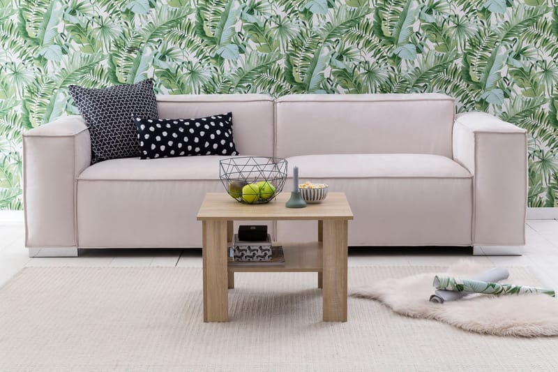 Sofabord Marianthi 60 cm med Oppbevaringshylle - Natur - Sofabord & salongbord