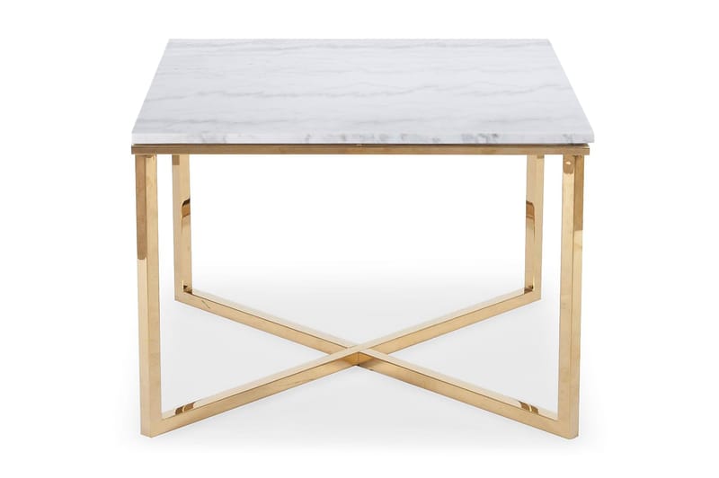 Sofabord Maryland 70 cm Marmor - Messing - Sofabord & salongbord - Marmorbord