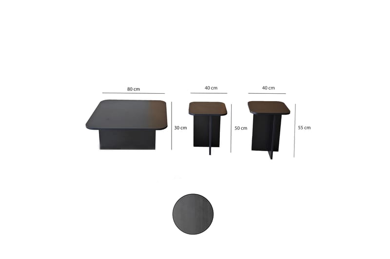 Sofabord Masakage 40 cm - Svart - Møbler - Bord - Sofabord & salongbord