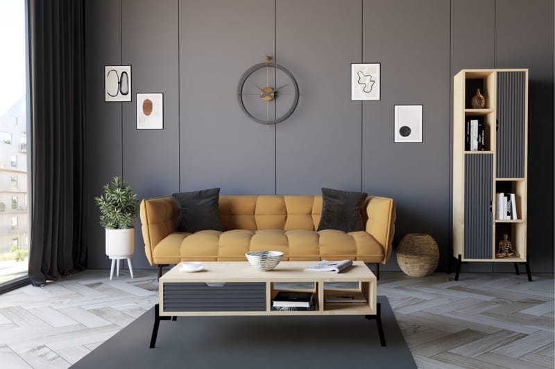 Sofabord Masako 100x28,2x100 cm - Blå - Sofabord & salongbord
