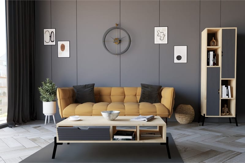 Sofabord Masako 100x28,2x100 cm - Blå - Sofabord & salongbord