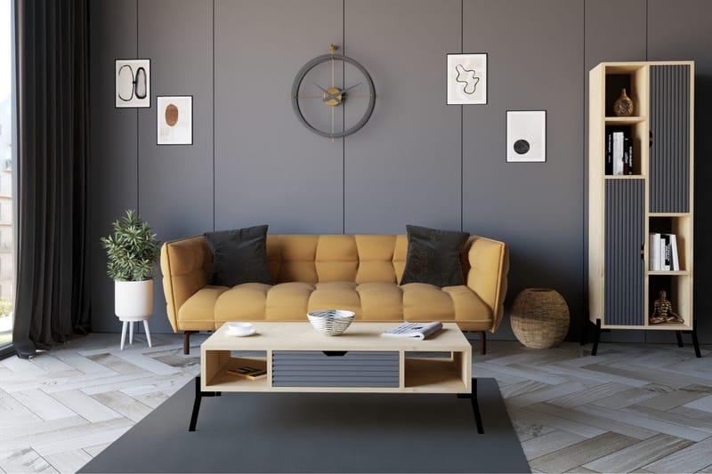 Sofabord Mastara 100x28,2x100 cm - Blå - Sofabord & salongbord