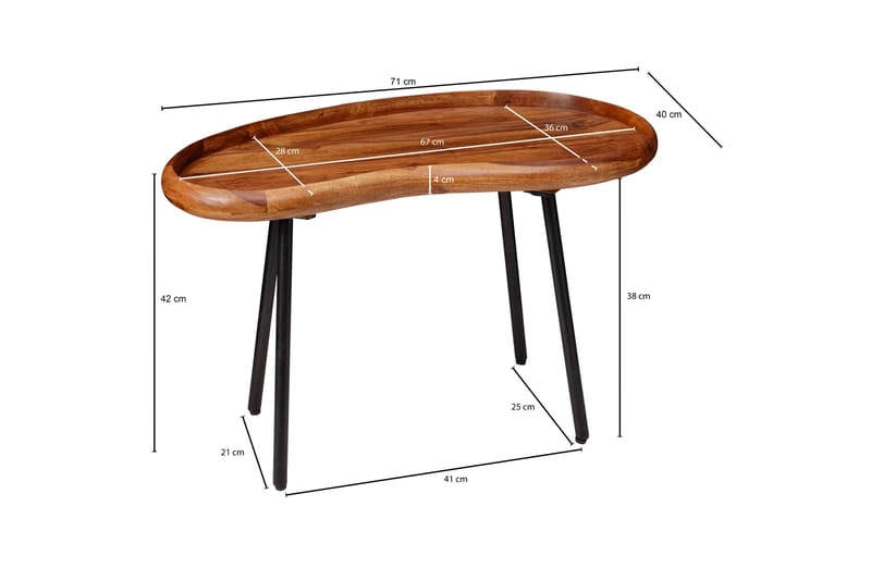 Sofabord Matozzo 71 cm - Brun - Møbler - Bord - Sofabord & salongbord
