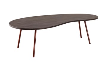 Sofabord Mayou 122 cm Njurformat - Massivt Tre/Mørkegrå/Kobber - Møbler - Bord - Sofabord & salongbord