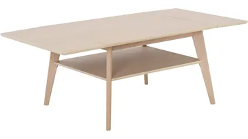 Sofabord Hovden med Klaff & Hylle - Hvitpigmentert - Møbler - Bord - Sofabord & salongbord - Sofabord med oppbevaring