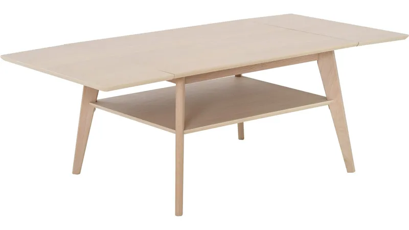 Sofabord Hovden med Klaff & Hylle - Hvitpigmentert - Møbler - Bord - Sofabord & salongbord - Sofabord med oppbevaring