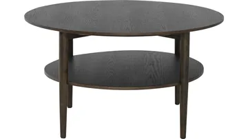 Sofabord Ravik med Hylle Ø90 cm - Brun - Møbler - Bord - Sofabord & salongbord - Sofabord med oppbevaring