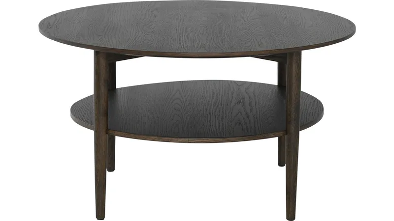 Sofabord Ravik med Hylle Ø90 cm - Brun - Møbler - Bord - Sofabord & salongbord - Sofabord med oppbevaring